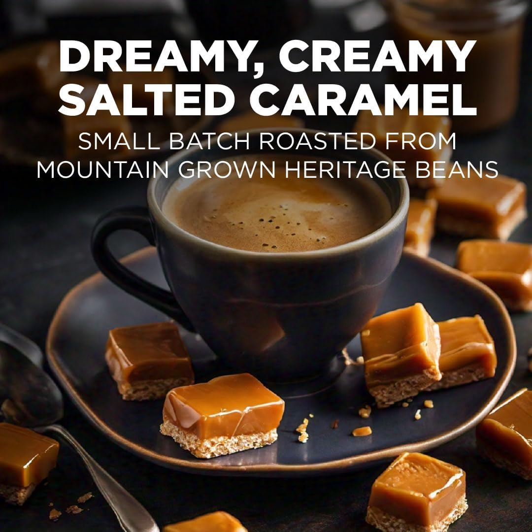 Maud's Salted Caramel Flavored Coffee Pods – 50ct, Medium Roast, 100% Arabica, Keurig K-Cup Compatible