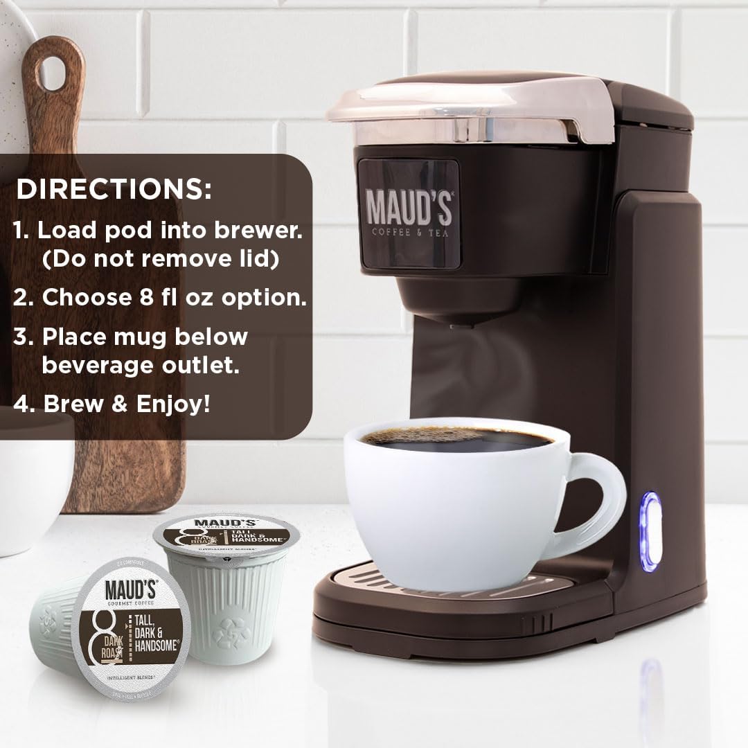 Maud's Dark Roast Coffee Pods - 50ct, 100% Arabica, Keurig Compatible