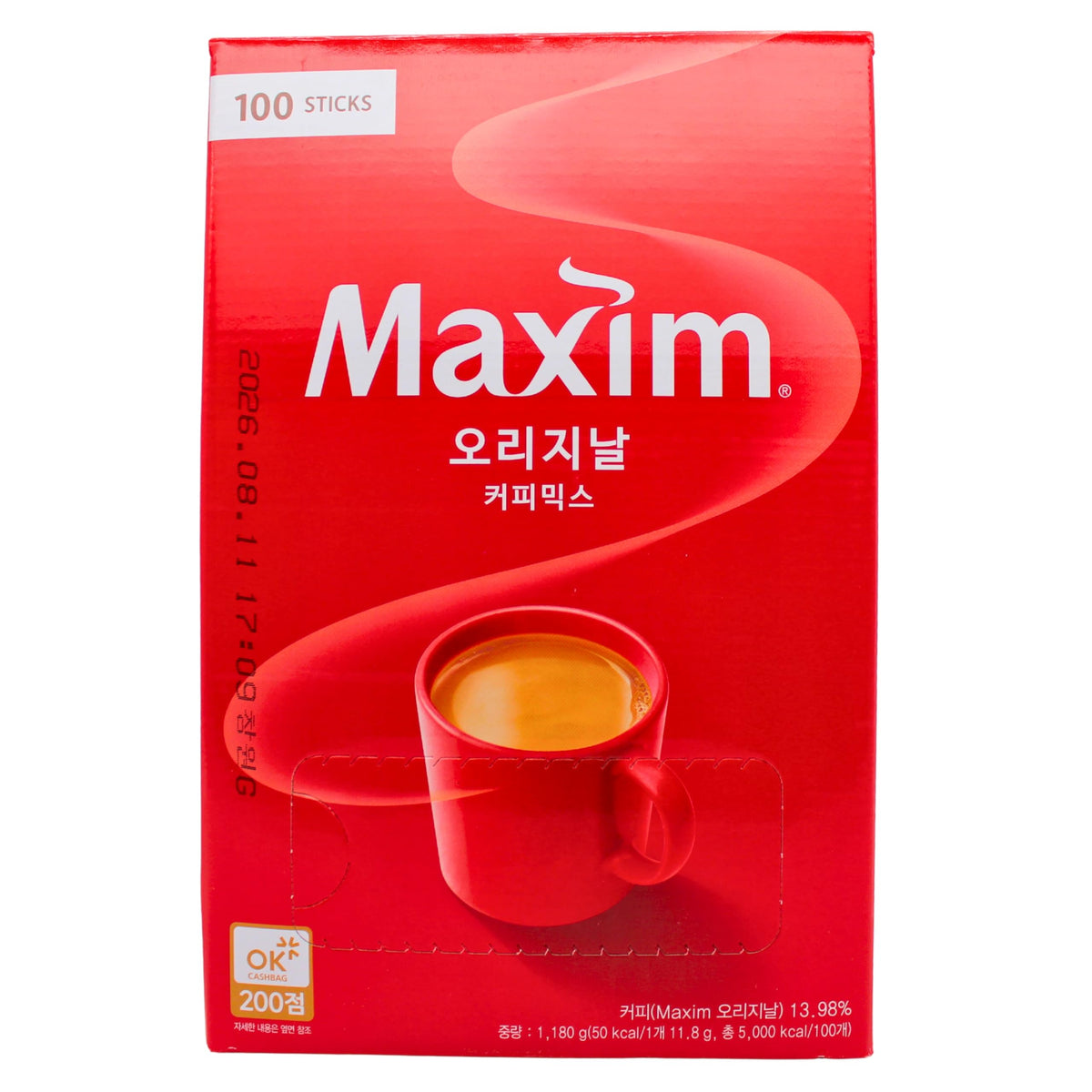 Maxim Original Coffee Mix – 12g Sachets, 100-Pack Box