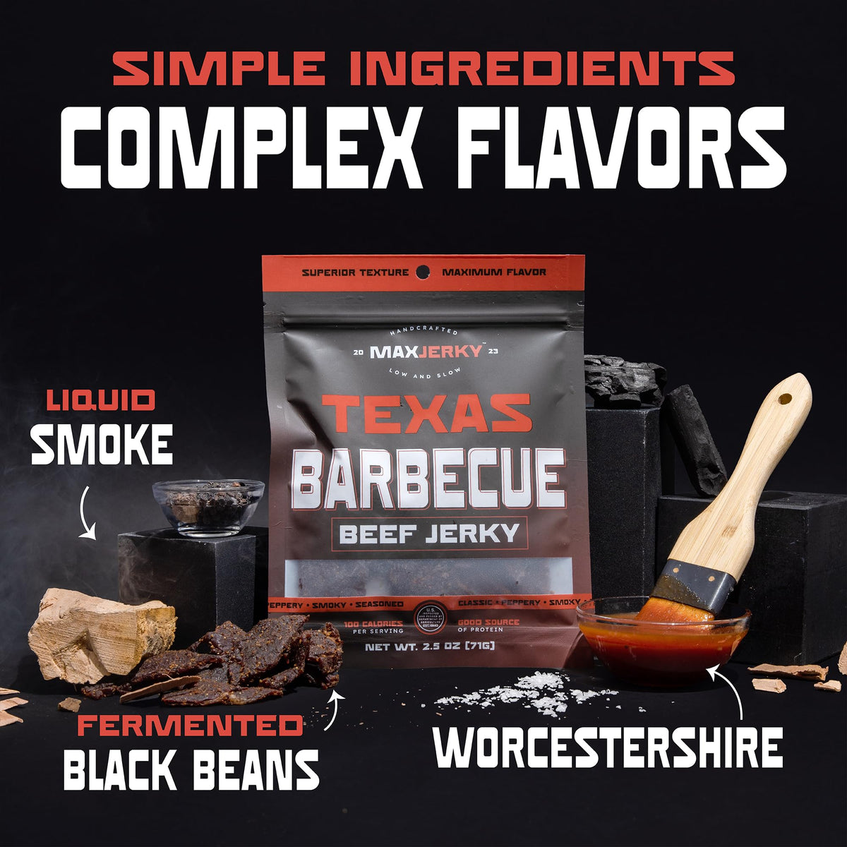 MaxJerky Jerky Variety Pack – Maple Bacon Burnt Ends, Texas BBQ Beef, NY Buffalo Chicken, Sichuan Chili Crisp Chicken