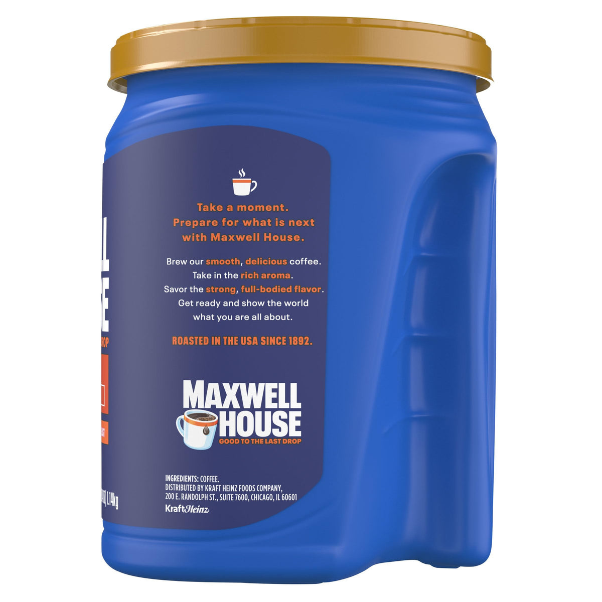 Maxwell House Ground Coffee Wake Up Roast — Medium Roast, Kosher, 40.4 oz Canister | Mornings & Afternoon Pick-Me-Ups