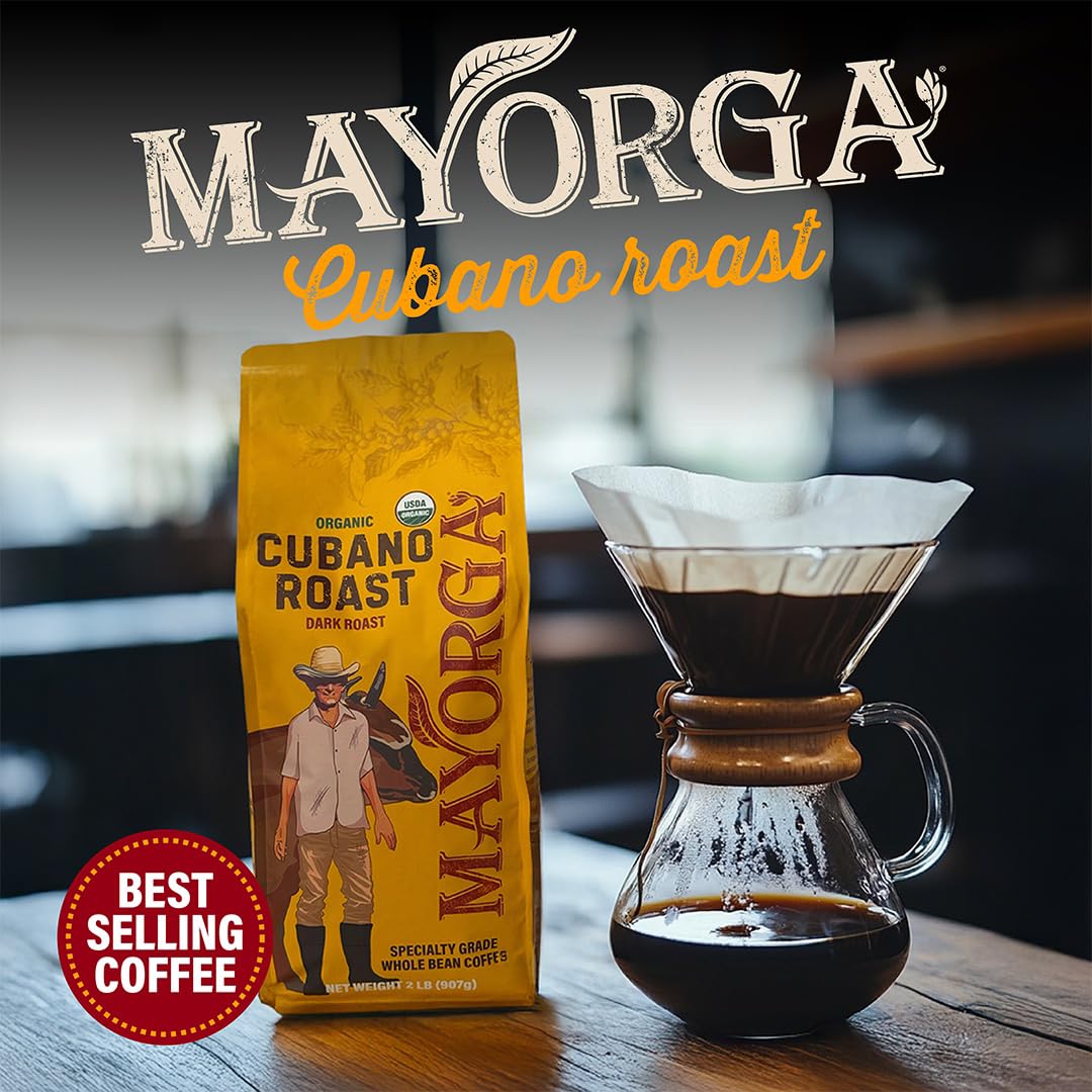 Mayorga Cafe Cubano Organic Coffee – 2lb Dark Roast Whole Bean