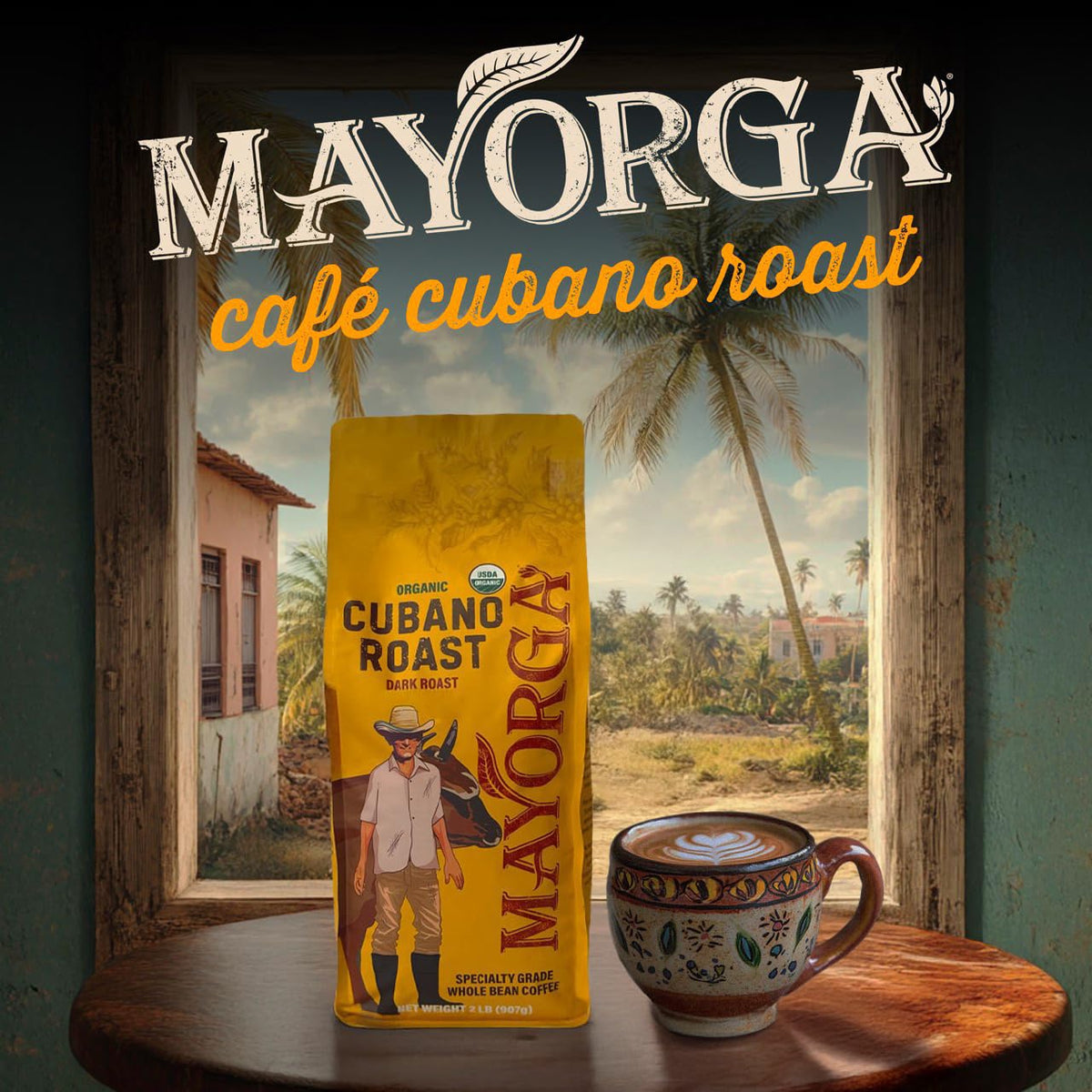 Mayorga Cafe Cubano Organic Coffee – 2lb Dark Roast Whole Bean