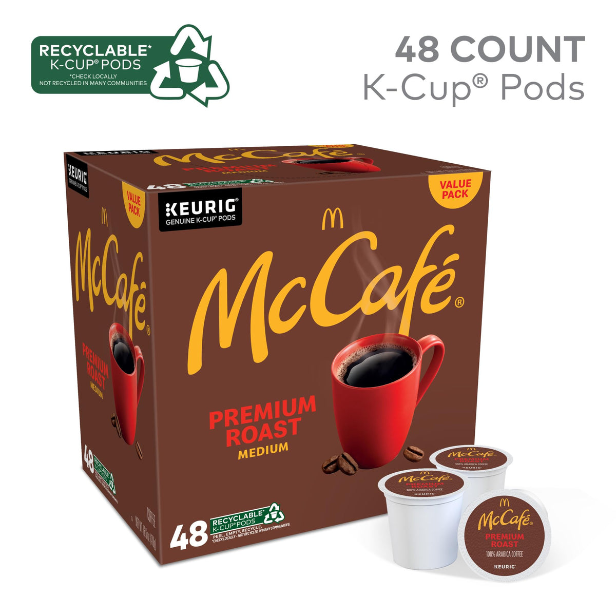 McCafé Premium Roast Keurig K-Cup Pods – Medium Roast Coffee, 48 Count