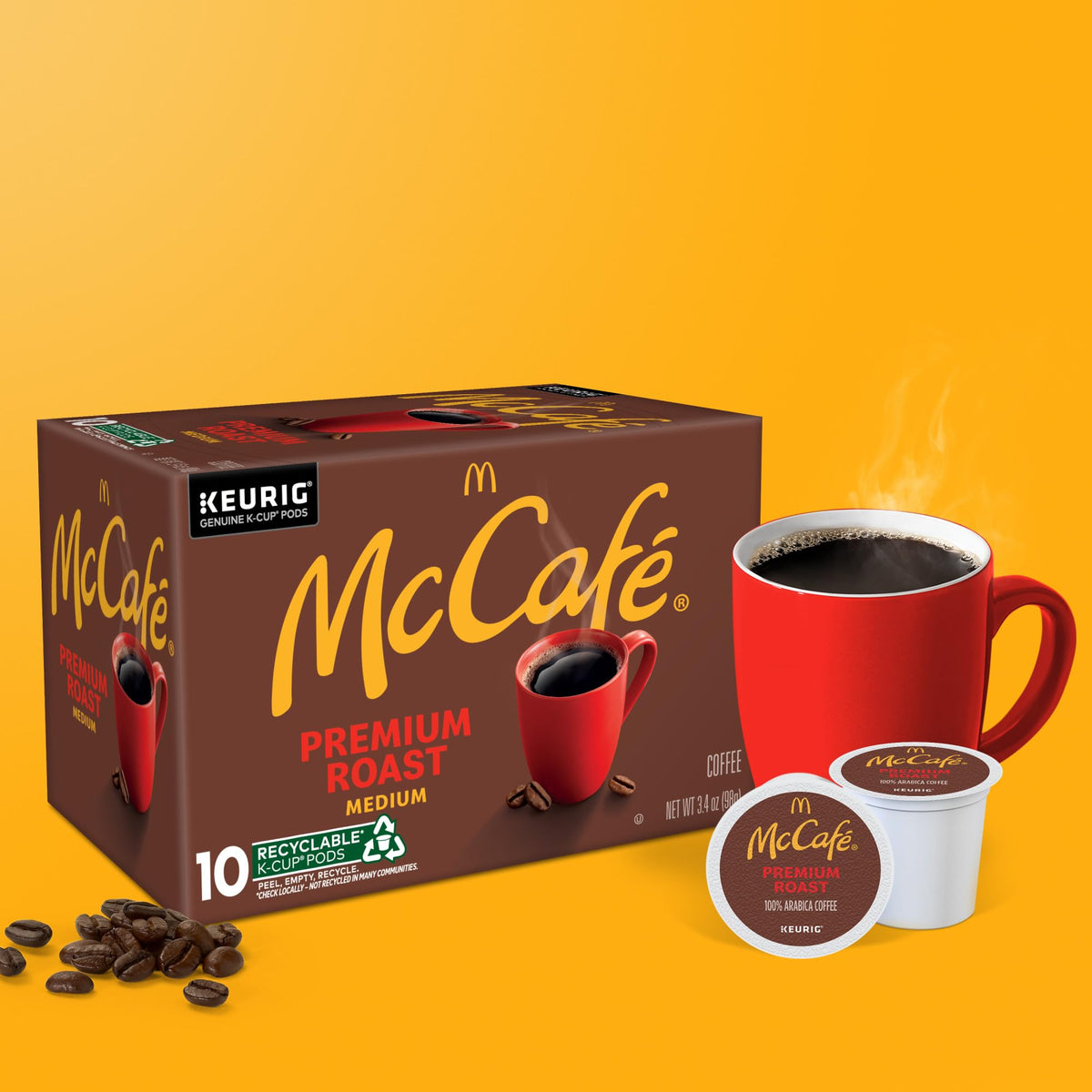 McCafé Premium Roast Coffee K-Cup Pods – Medium Roast, 60 Count (6 Packs of 10)