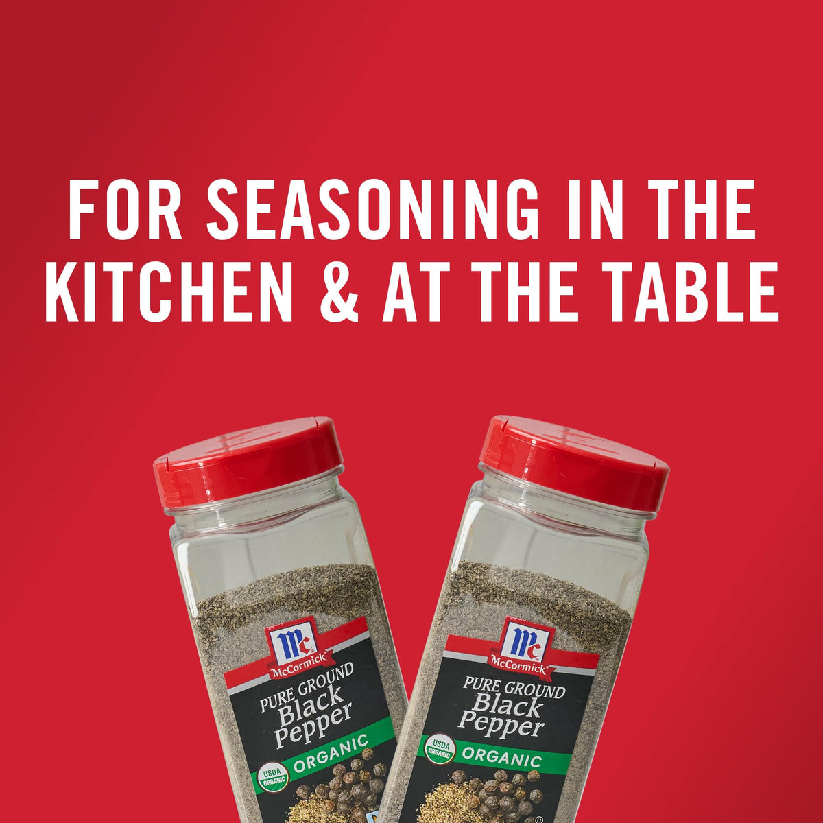 McCormick Organic Pure Ground Black Pepper - 12 oz | Non-GMO, Distinctive Pepper Flavor