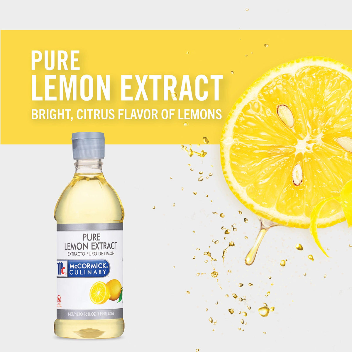 McCormick Culinary Pure Lemon Extract – 32 oz | Bright Citrus Flavor for Desserts