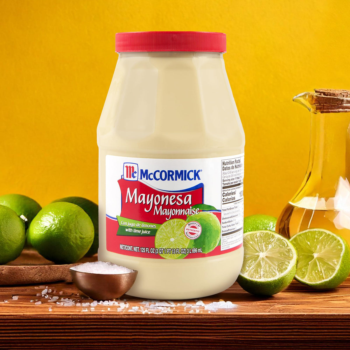 McCormick Mayonnaise with Lime Juice – Creamy, Tangy Lime Mayo for Tacos, Sandwiches & More (125 fl oz)