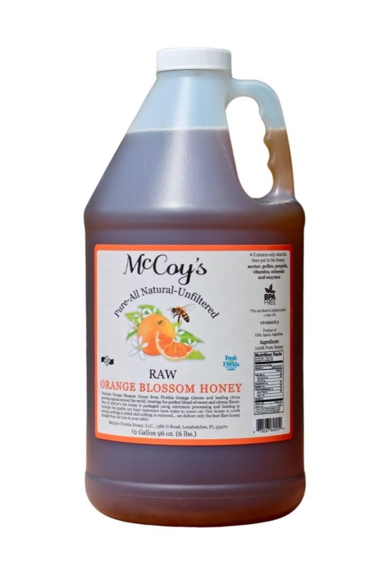 McCoy's Honey - 100% Pure Raw Orange Blossom Honey (1/2 Gallon)