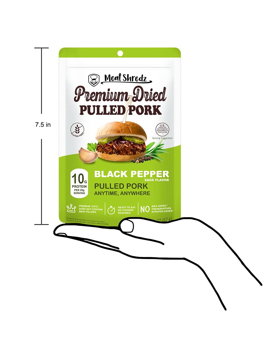 Meat Shredz Premium Dried Pulled Pork – 6 Pack Variety