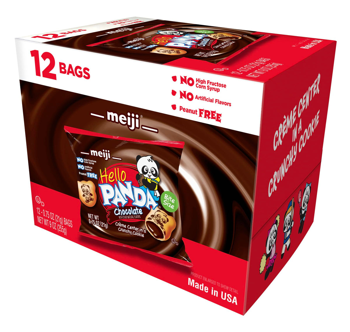 Meiji Hello Panda Cookies – Chocolate Crème Filled, 8 Boxes of Bite-Sized Panda Sports Snacks