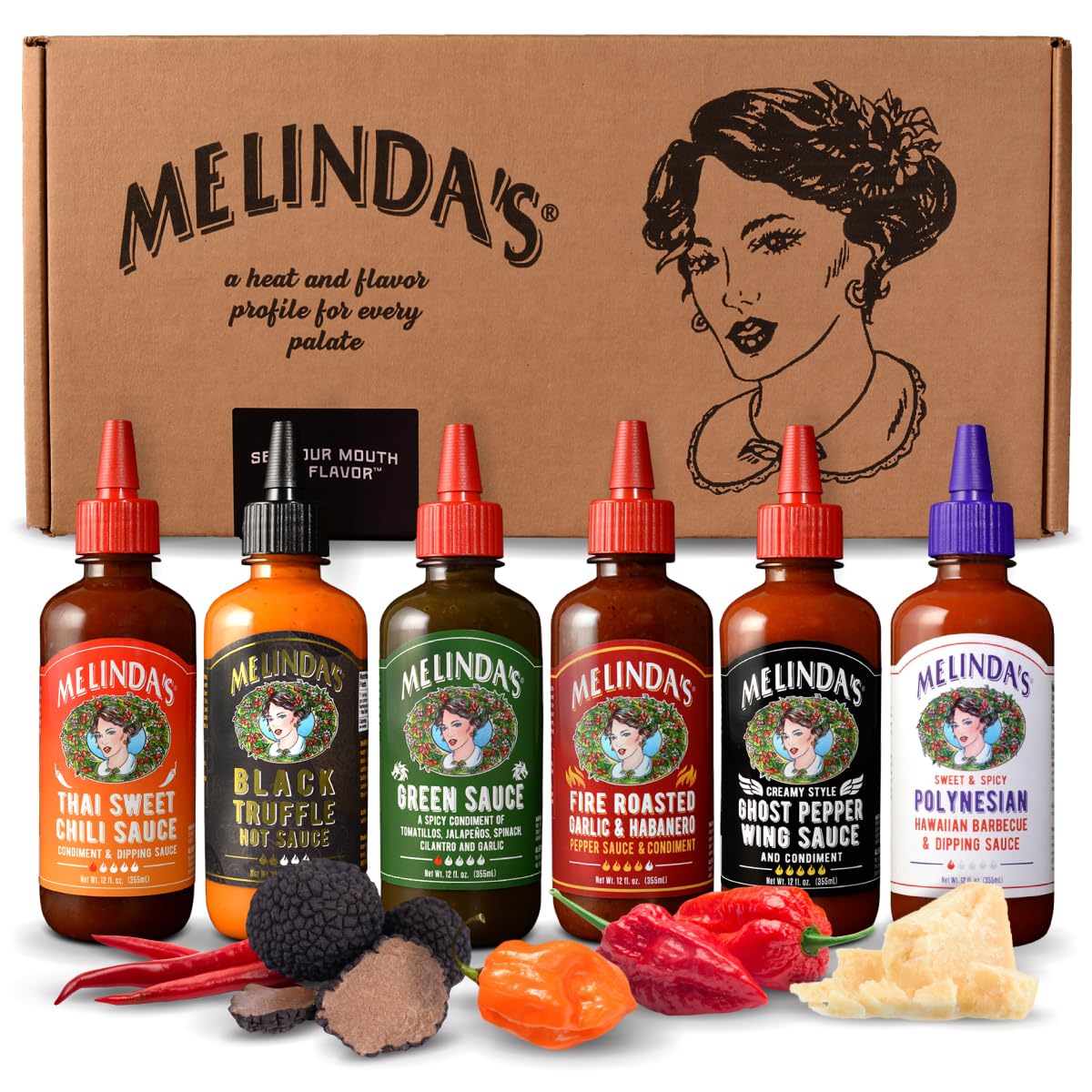 Melinda’s Taste of Melinda’s Collection – Craft Pepper Sauce Gift Set (12 oz, 6 Pack)