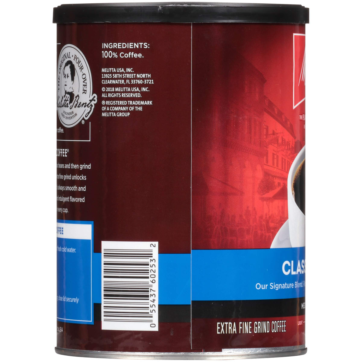 Melitta Classic Blend Coffee – Medium Roast, Extra Fine Ground, 11 oz Can (Pack of 6) 66 oz Total