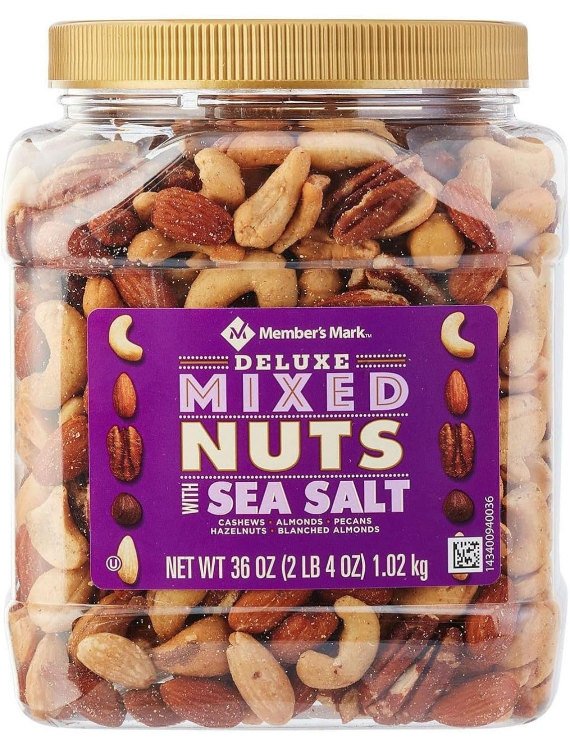 Member's Mark Deluxe Roasted Mixed Nuts with Sea Salt – 34 oz (Kosher)