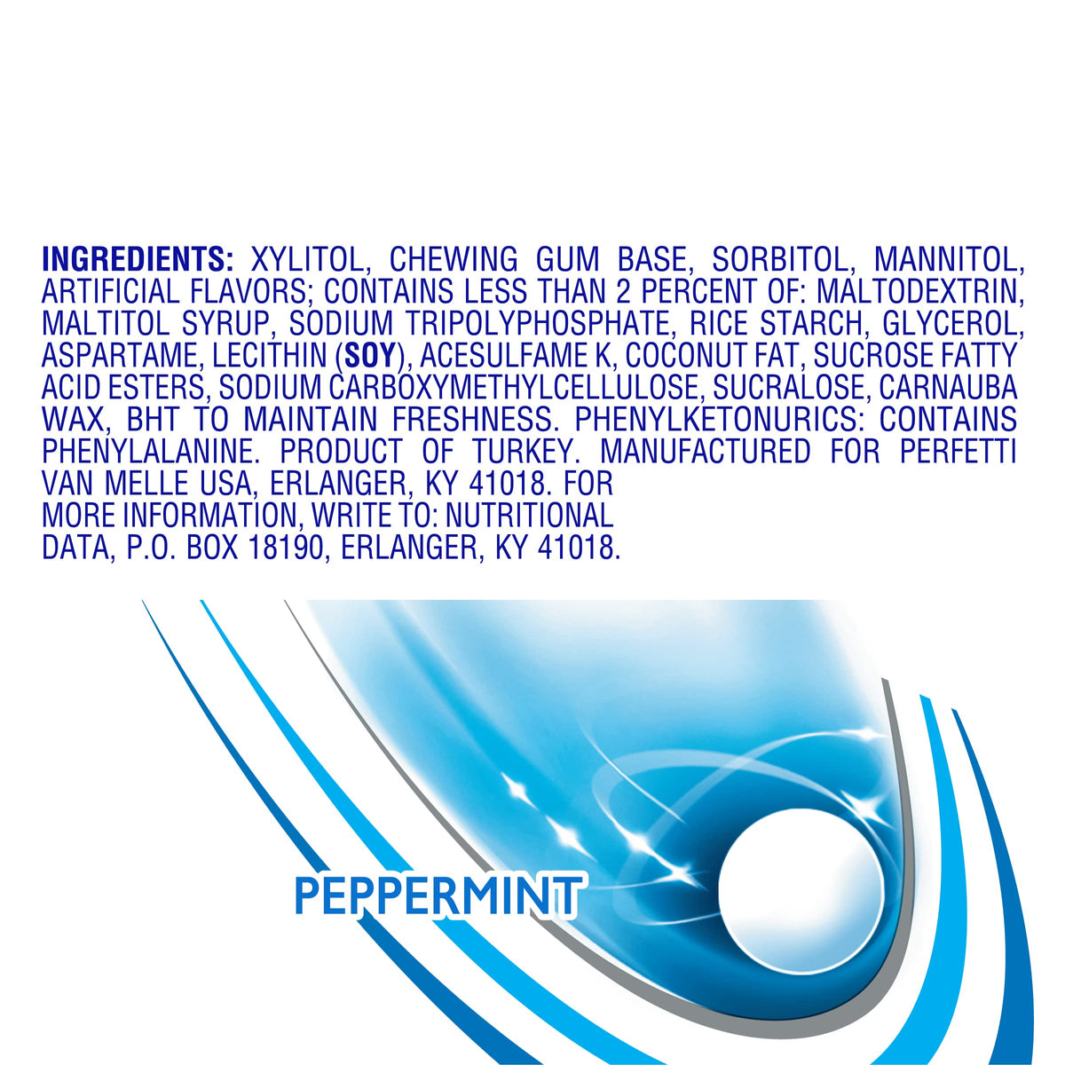 MENTOS Always White Peppermint Sugar Free Gum with Xylitol – 4 Bottles (100 pcs each)