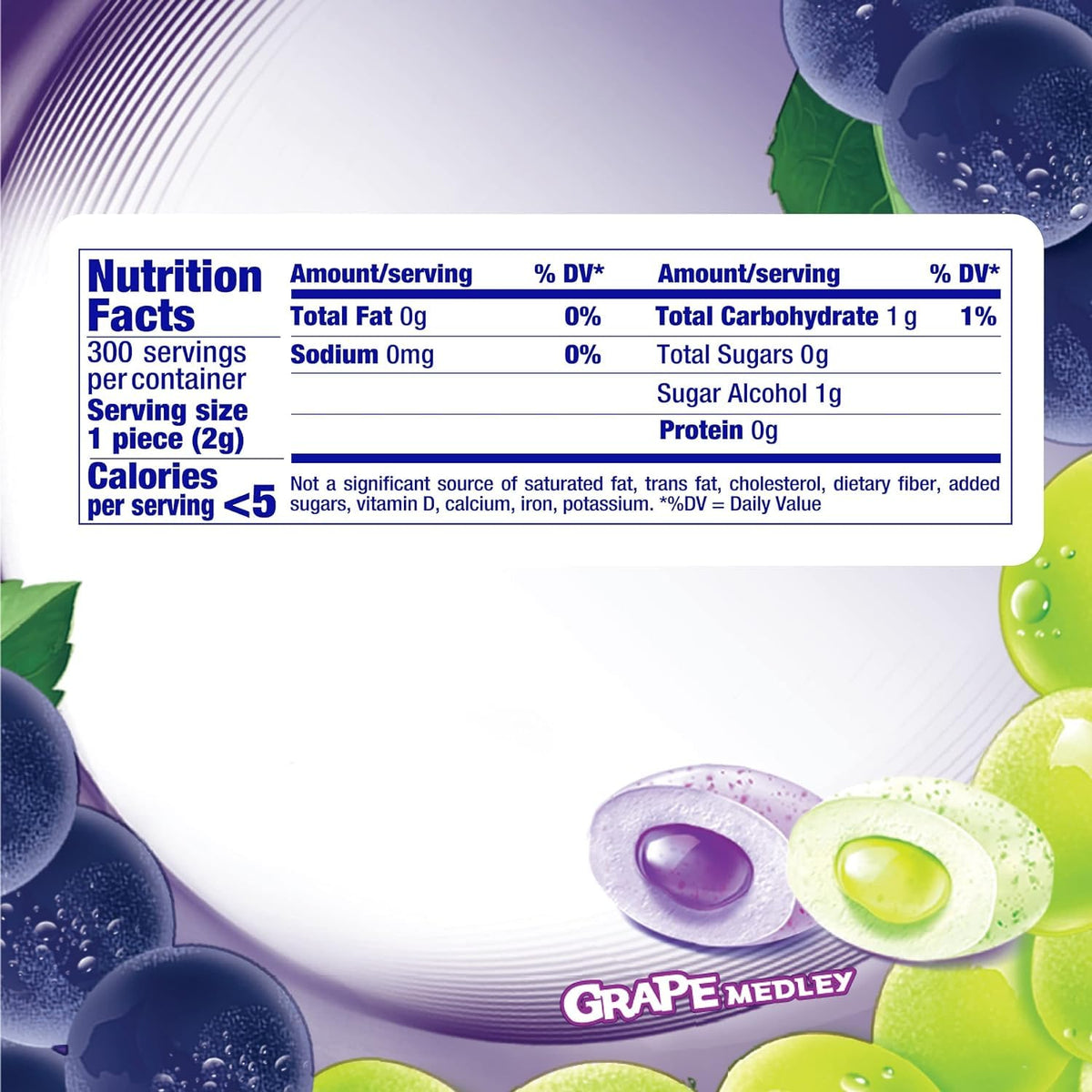 Mentos Pure Fresh Sugar-Free Gum – Grape Medley, 6 Bulk Bottles (300 Pieces)