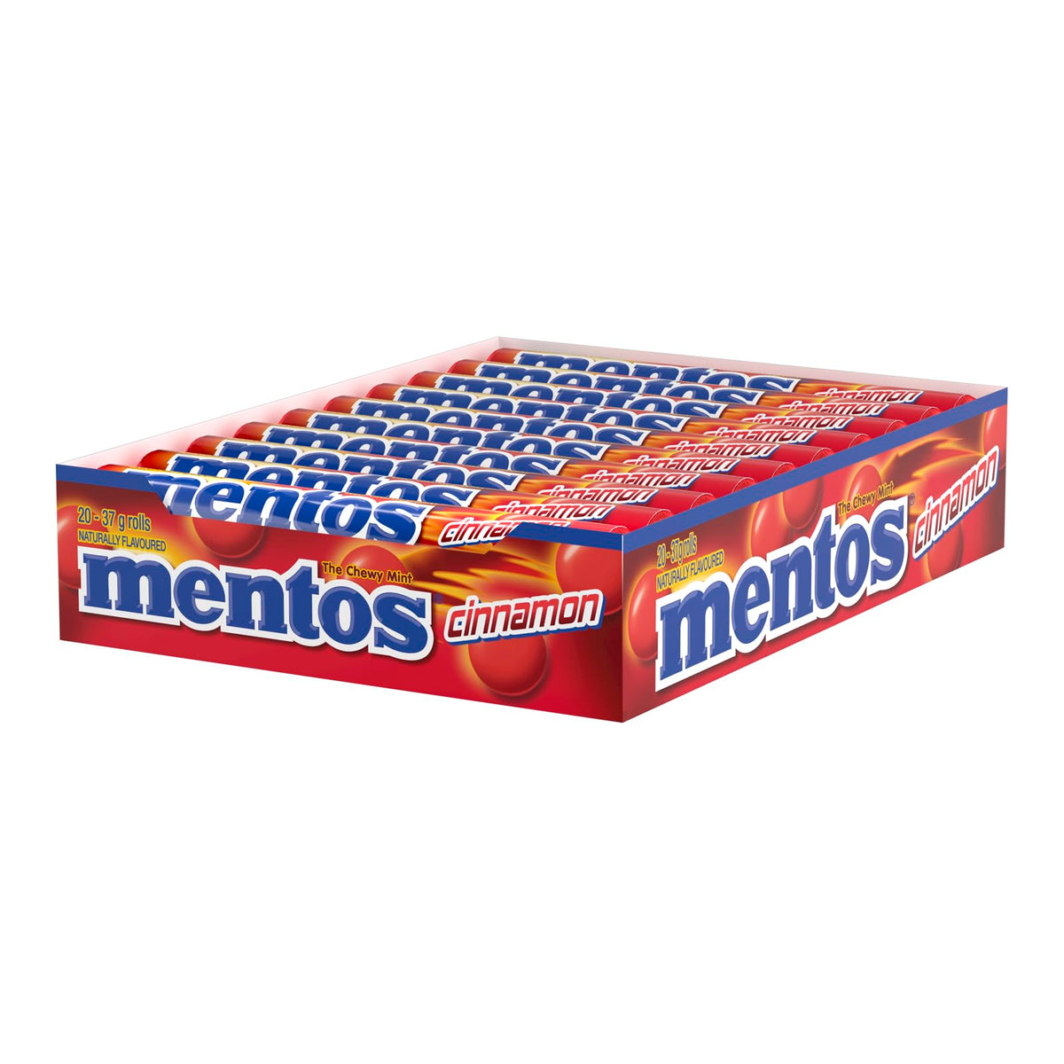 Mentos Cinnamon Chewy Mints — 1.32 oz Rolls, Pack of 20