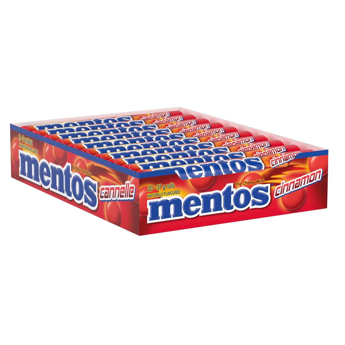 Mentos Cinnamon Chewy Mints — 1.32 oz Rolls, Pack of 20