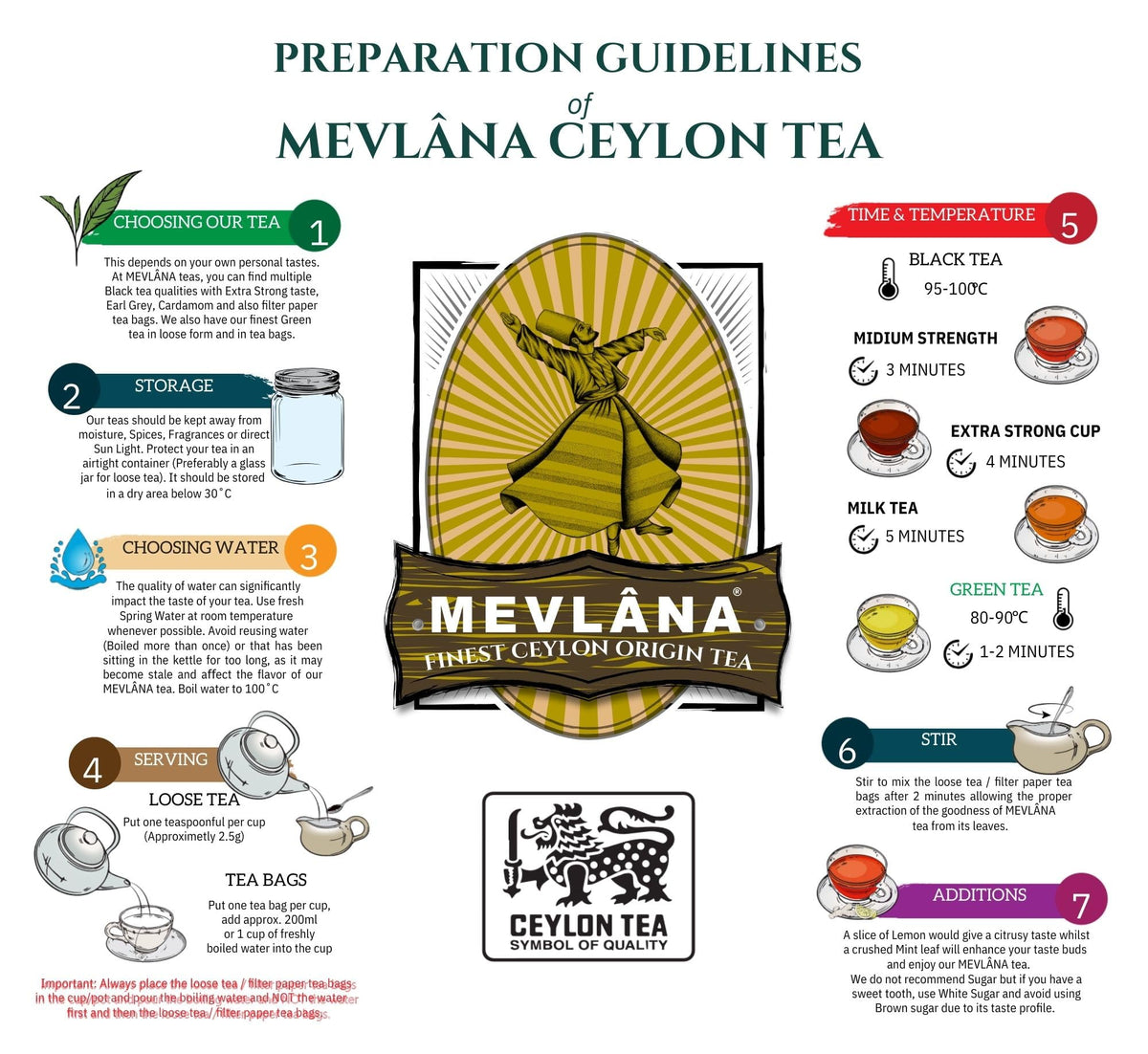 Mevlâna Pure Ceylon Tea Bags – Bergamot Luxury Black Tea, Premium Sri Lankan Blend