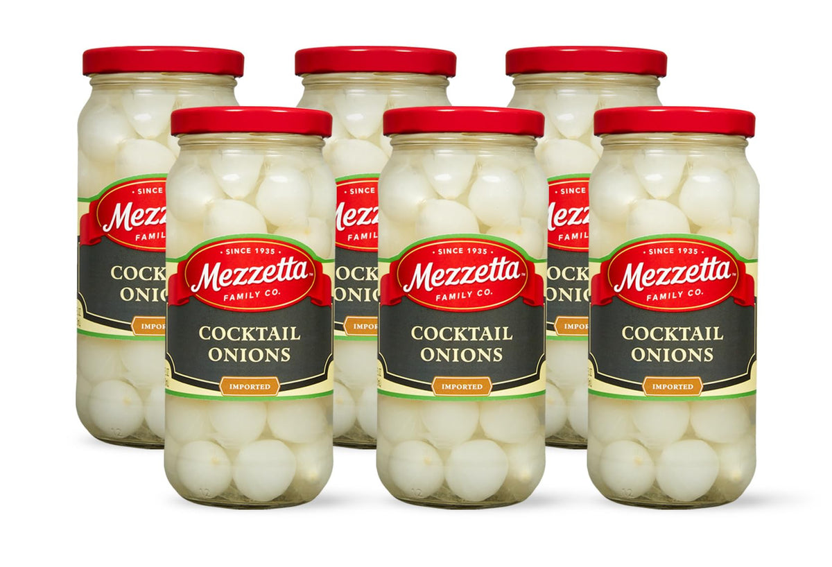 Mezzetta Cocktail Onions – Gourmet Pickled Onions for Martinis & Antipasto | 16 oz Jar, Pack of 6