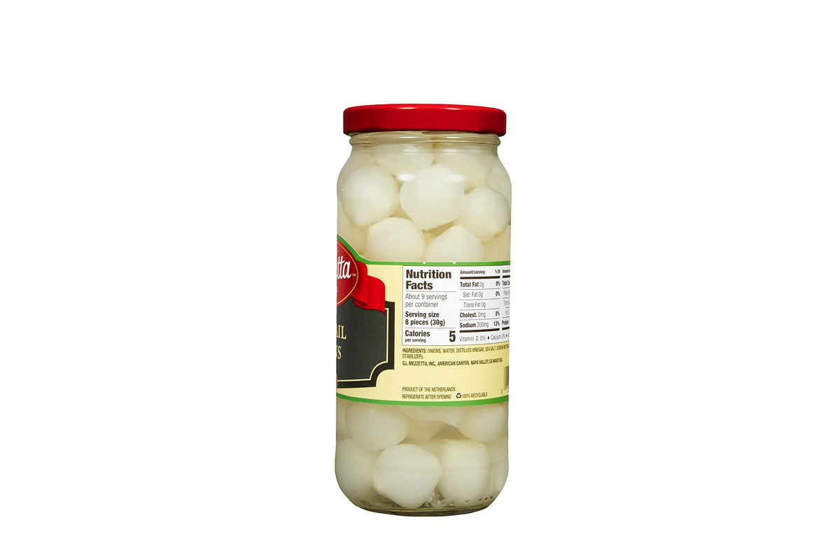 Mezzetta Cocktail Onions – Gourmet Pickled Onions for Martinis & Antipasto | 16 oz Jar, Pack of 6