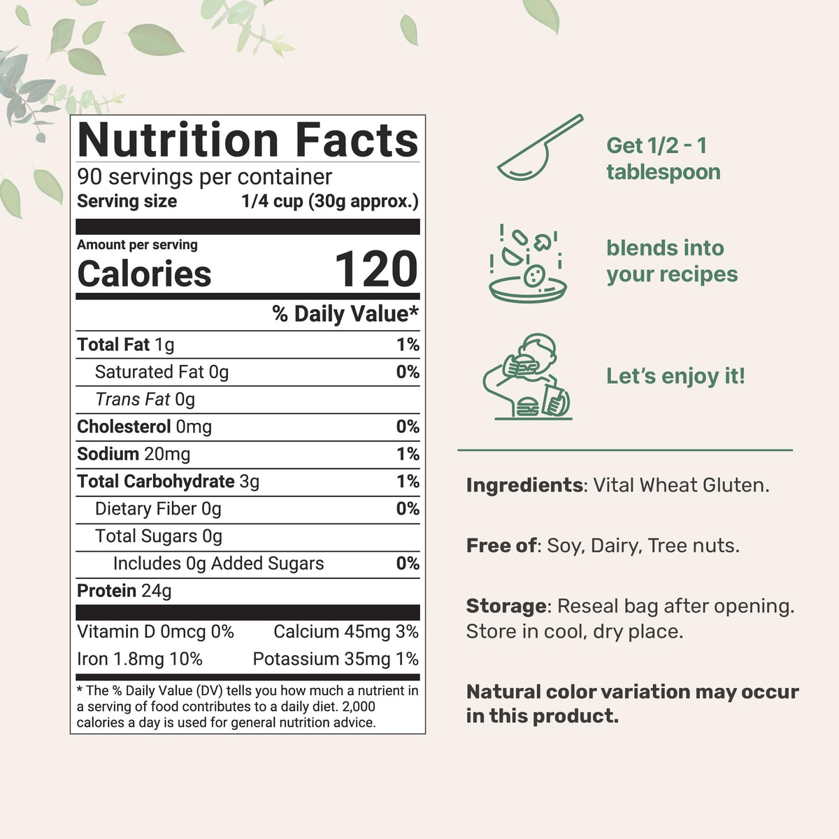 Micro Ingredients Premium Vital Wheat Gluten Powder – 6 lbs, 24g Protein per Serving, Low Carb Baking Flour