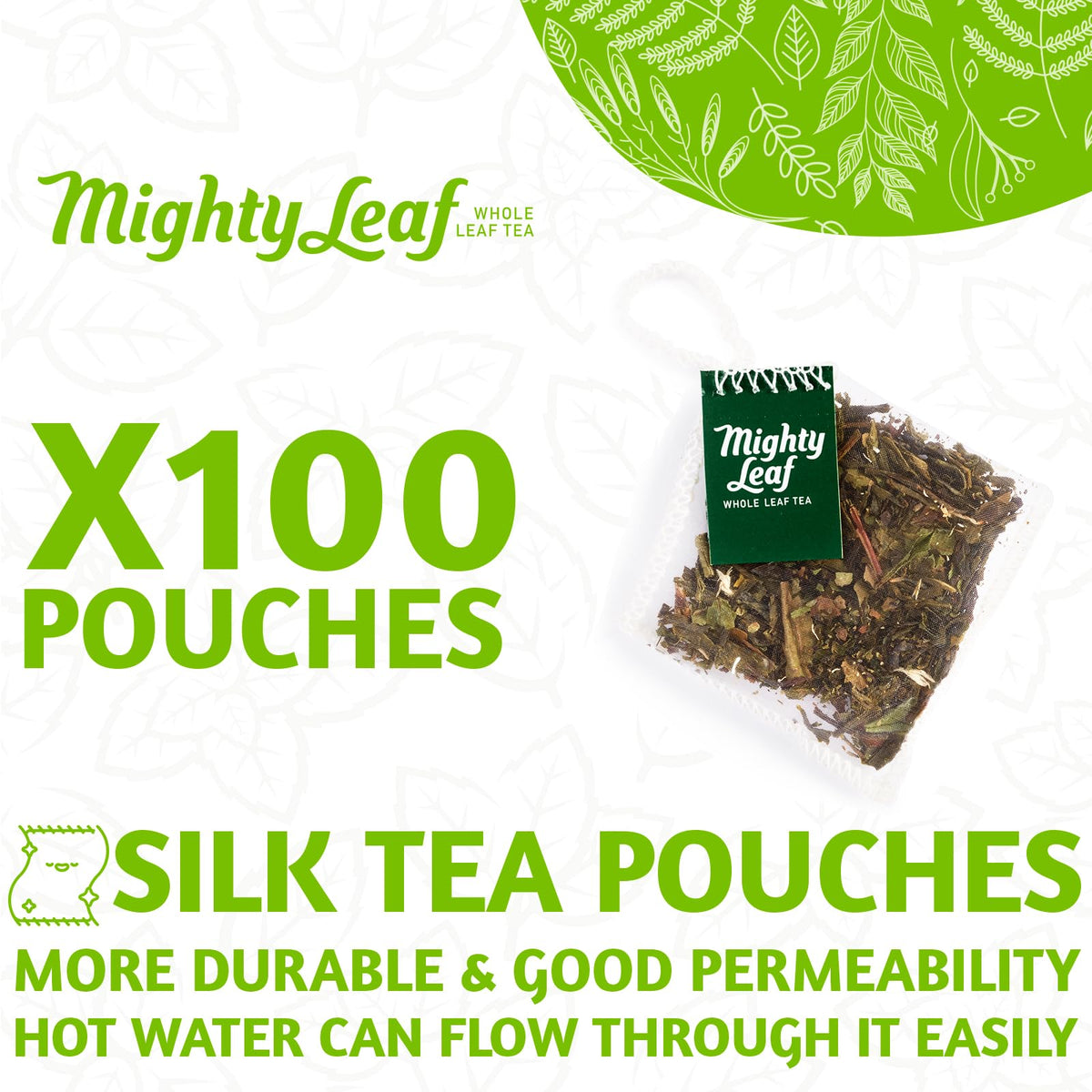 Mighty Leaf White Orchard White Tea – 100 Silken Tea Pouches