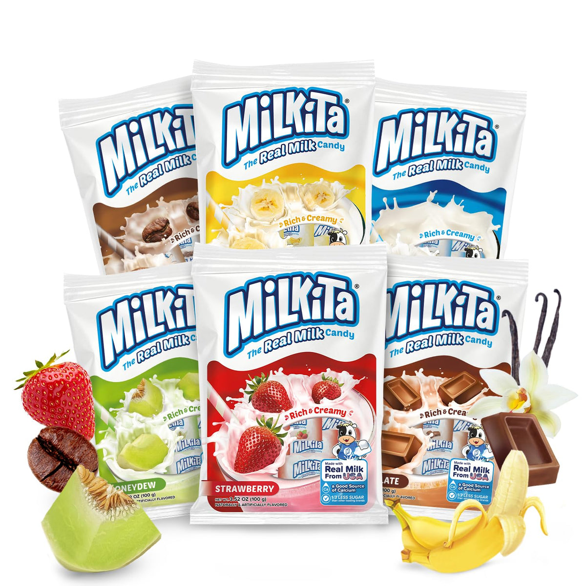 Milkita Creamy Assorted Milk Candy – Low-Sugar Real Milk, Gluten-Free