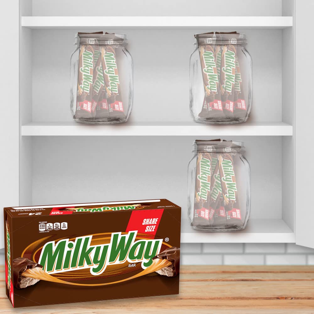MILKY WAY Share Size Candy Bars – 24-Pack Bulk Box, 3.63 oz Each, Caramel, Nougat & Milk Chocolate