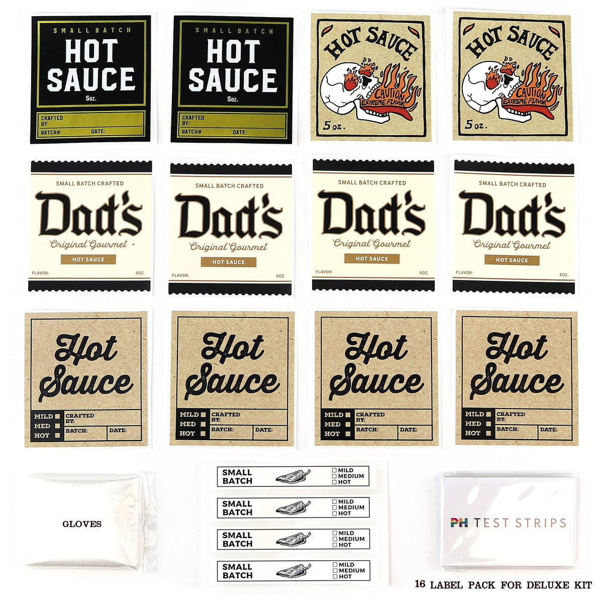 Millhouse Spice Co. Deluxe Hot Sauce Making Kit – 3 Pepper Varieties, 3 Bottles, 16 Labels