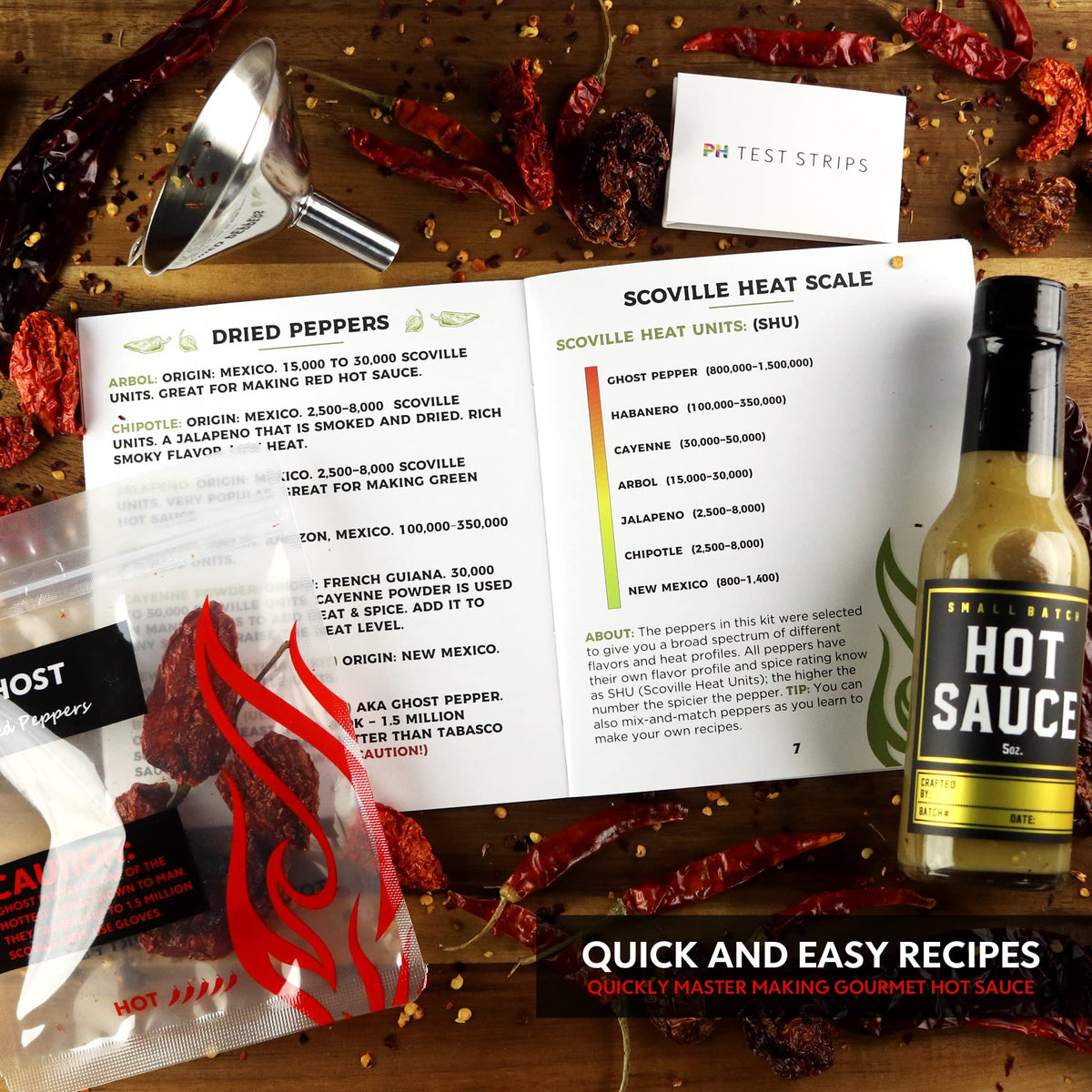 Millhouse Spice Co. Deluxe Hot Sauce Making Kit – 3 Pepper Varieties, 3 Bottles, 16 Labels