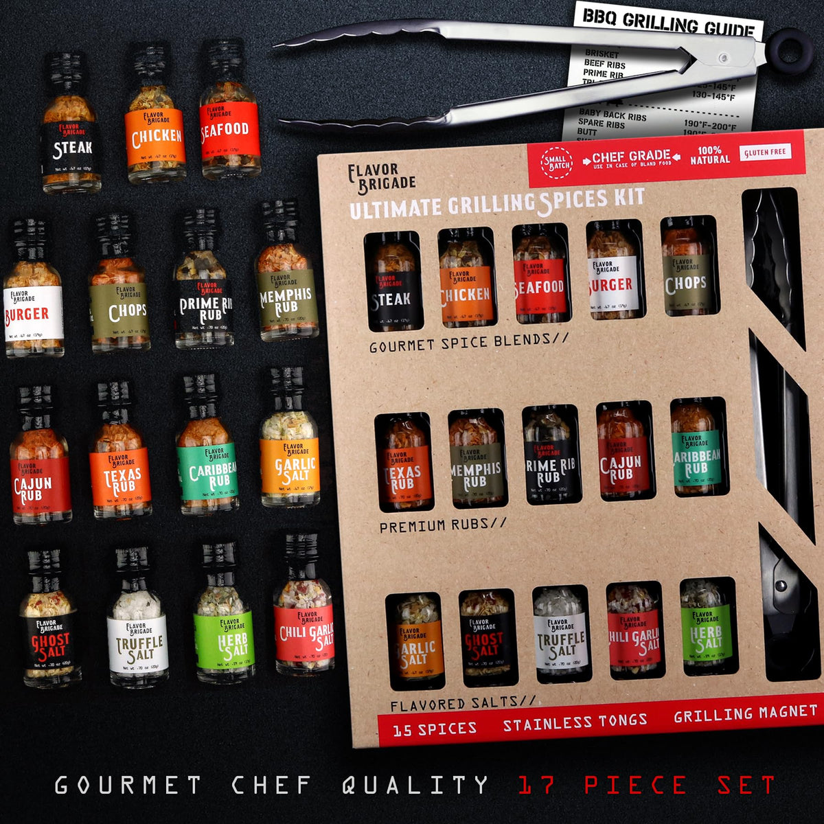 Millhouse Spice Co. Ultimate Grilling Gift Set – 17-Piece BBQ Kit