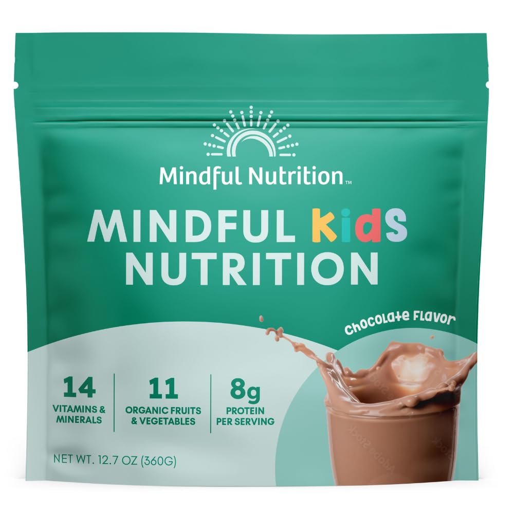 Mindful Nutrition Kids Protein Powder Shake Mix | Organic Greens, 8g Protein, 6g Added Sugar, 12.7oz