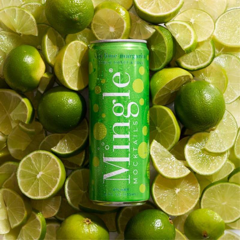 Mingle Mocktails Key Lime Margarita – Non-Alcoholic Sparkling Cocktails, 12 oz Can (Pack of 12)