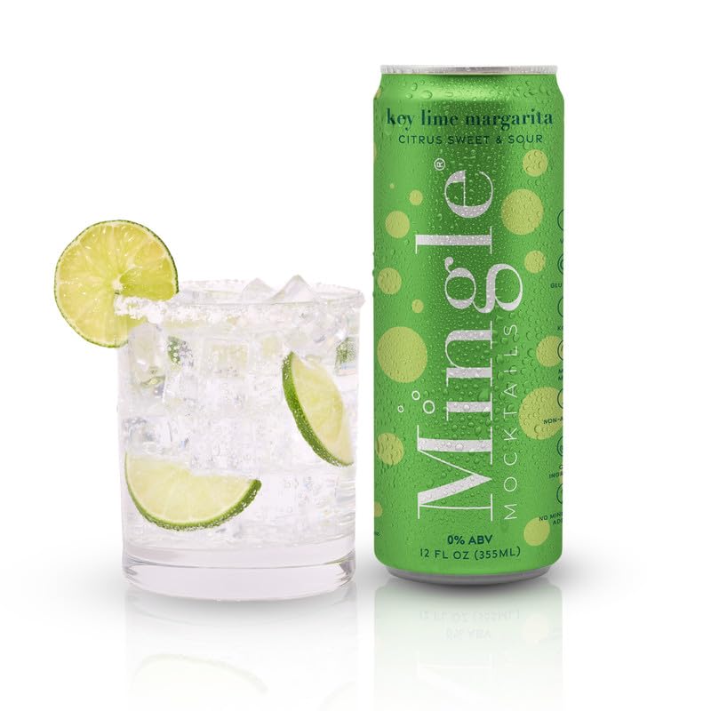 Mingle Mocktails Key Lime Margarita – Non-Alcoholic Sparkling Cocktails, 12 oz Can (Pack of 12)
