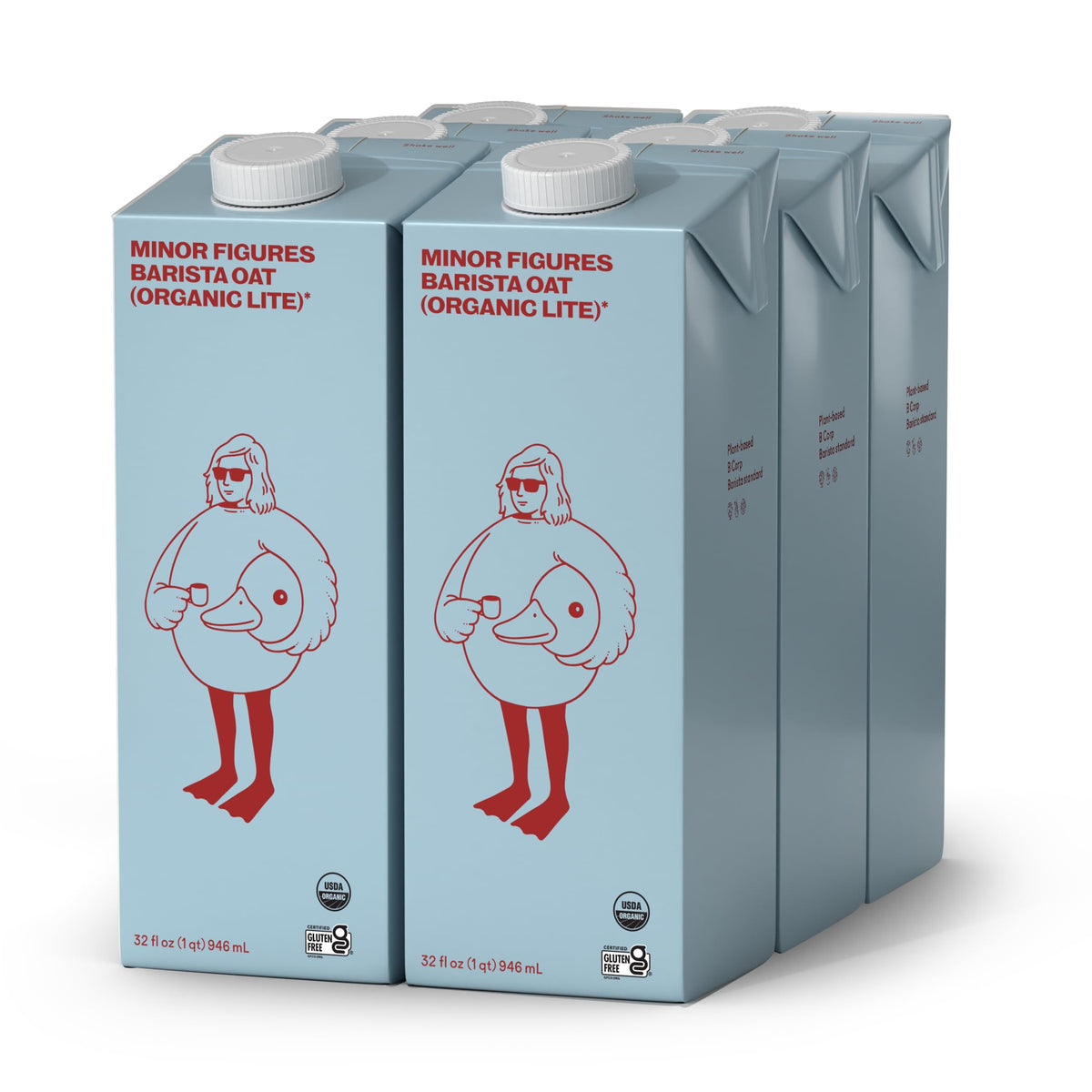 Minor Figures Light Oat Milk Barista Standard – 32 oz, 6 Pack, Unsweetened, Shelf-Stable