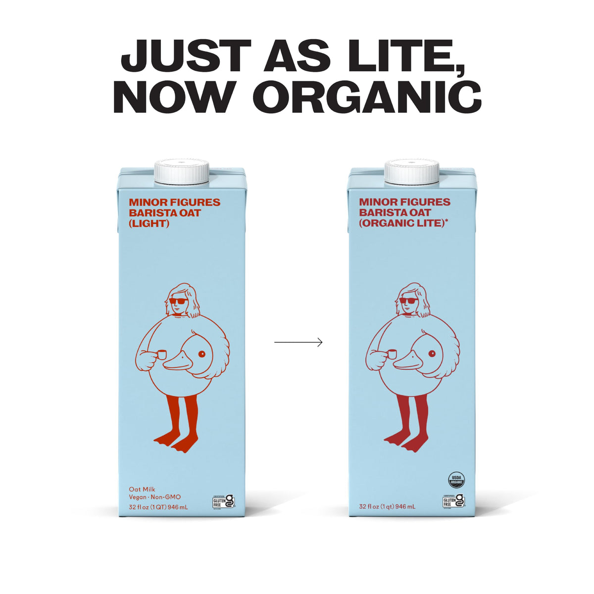 Minor Figures Light Oat Milk Barista Standard – 32 oz, 6 Pack, Unsweetened, Shelf-Stable