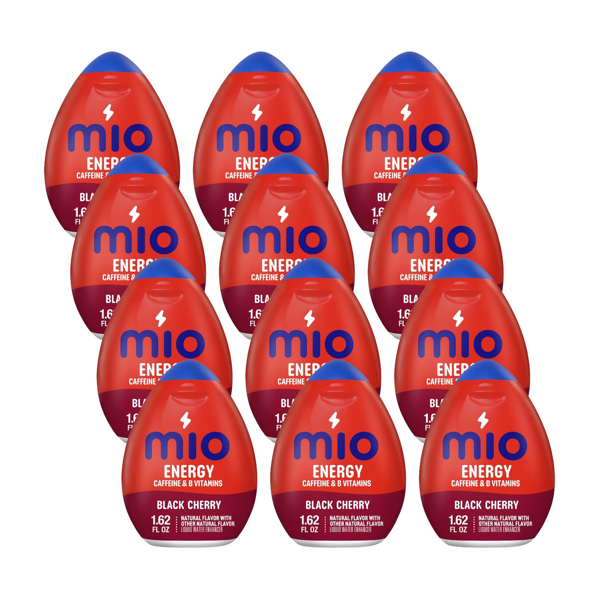 MiO Energy Black Cherry Liquid Water Enhancer – 12 Pack, 1.62 oz Bottles