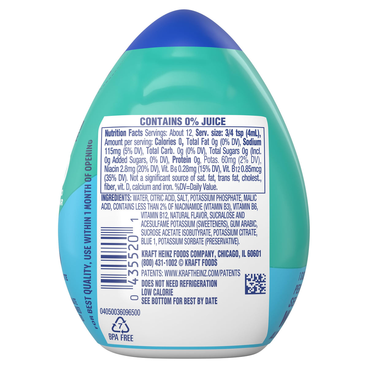 MiO Sport Berry Blast Liquid Water Enhancer, Caffeine Free, 1.62 fl oz – Pack of 12