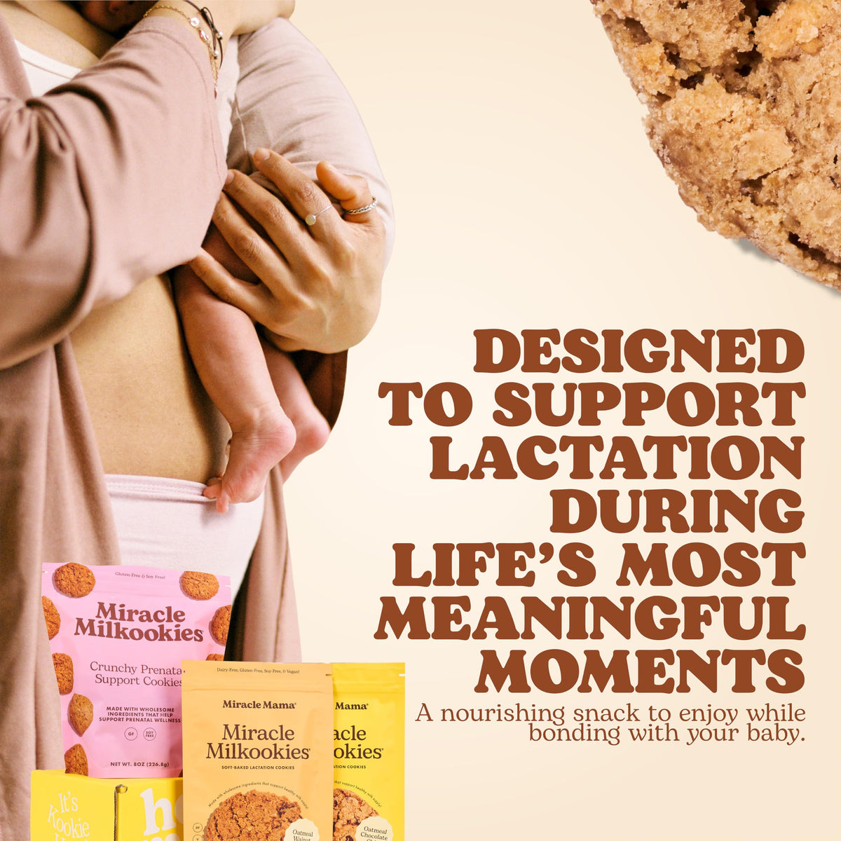 Miracle Mama Milkookies – Lactation Cookies (Oatmeal Walnut Cherry) – Pack of 2, Dairy-Free & Gluten-Free