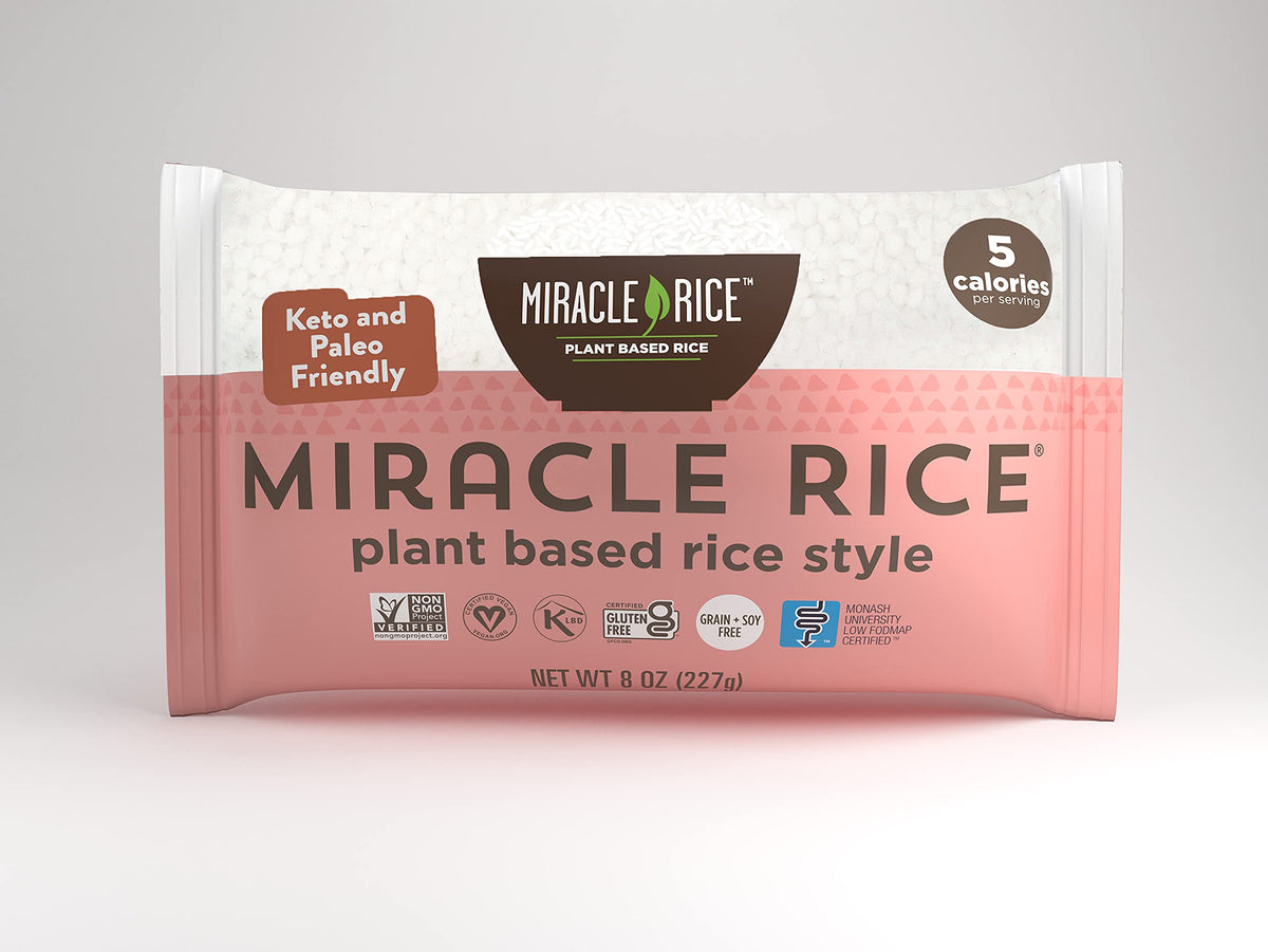 Miracle Noodle Miracle Rice, 8 Oz (Pack of 6) — Low-Calorie, Low-Carb Konjac Rice