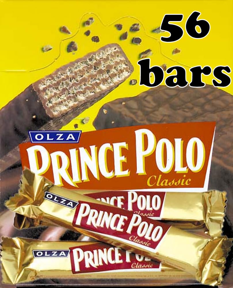 Prince Polo Dark Chocolate Covered Wafer Classic 17.5g – Pack of 56 Bars | Miubaao