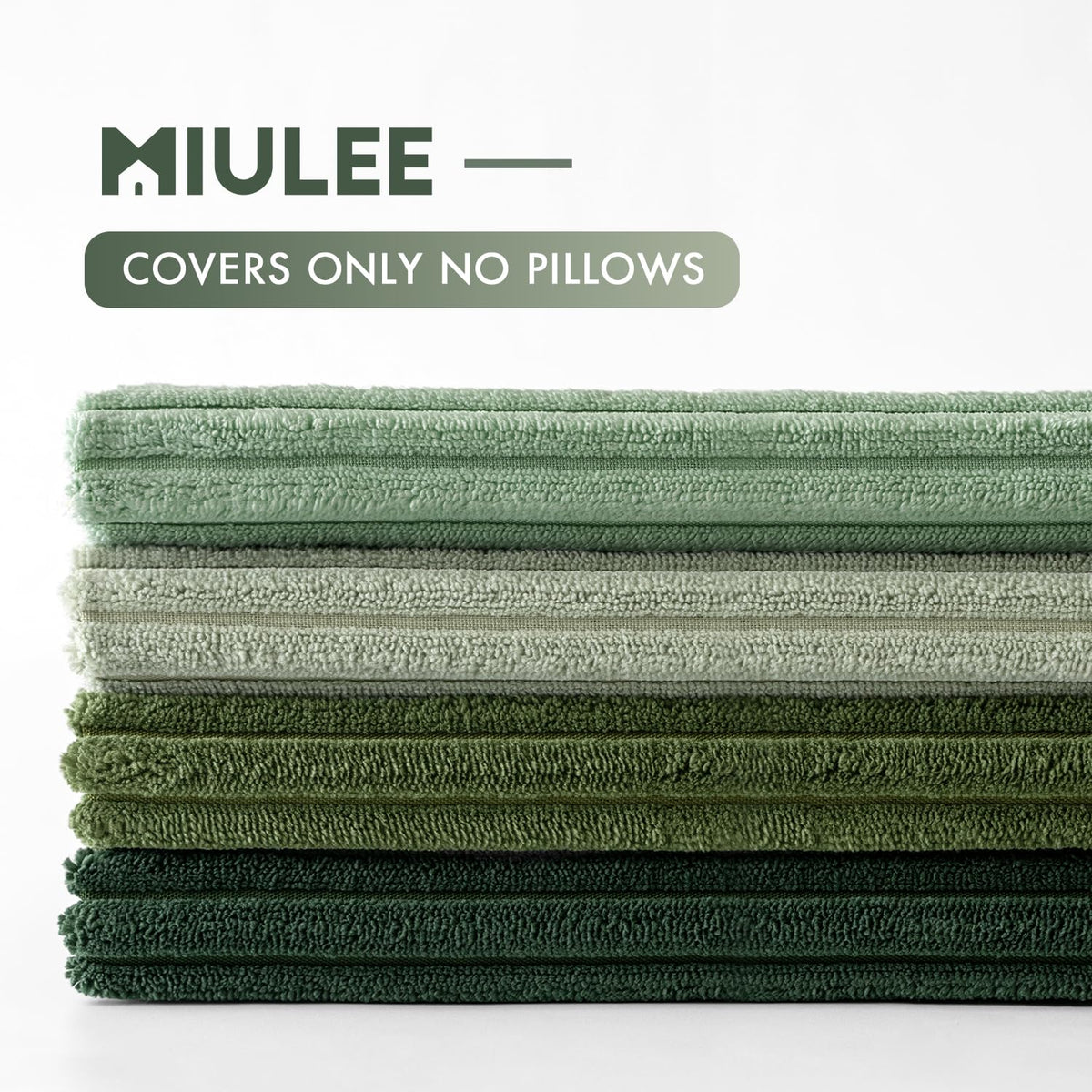 MIULEE Soft Corduroy Decorative Throw Pillow Covers Forest Green 18x18