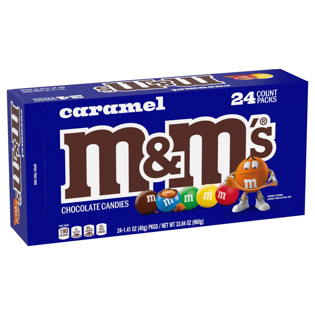 M&M'S Caramel Chocolate Candy — Real Caramel & Milk Chocolate, 24 Pouches (1.41 oz Each)