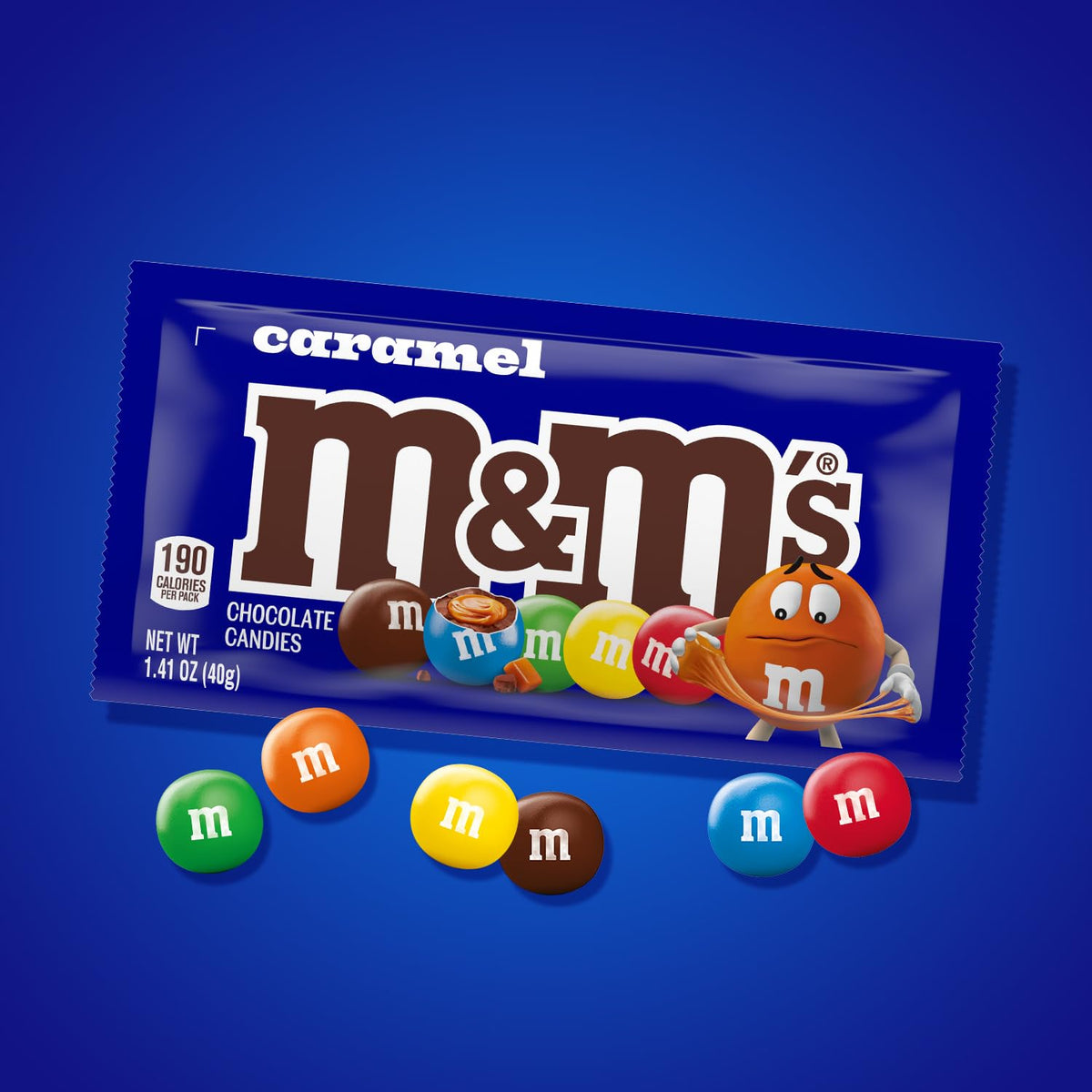 M&M'S Caramel Chocolate Candy — Real Caramel & Milk Chocolate, 24 Pouches (1.41 oz Each)