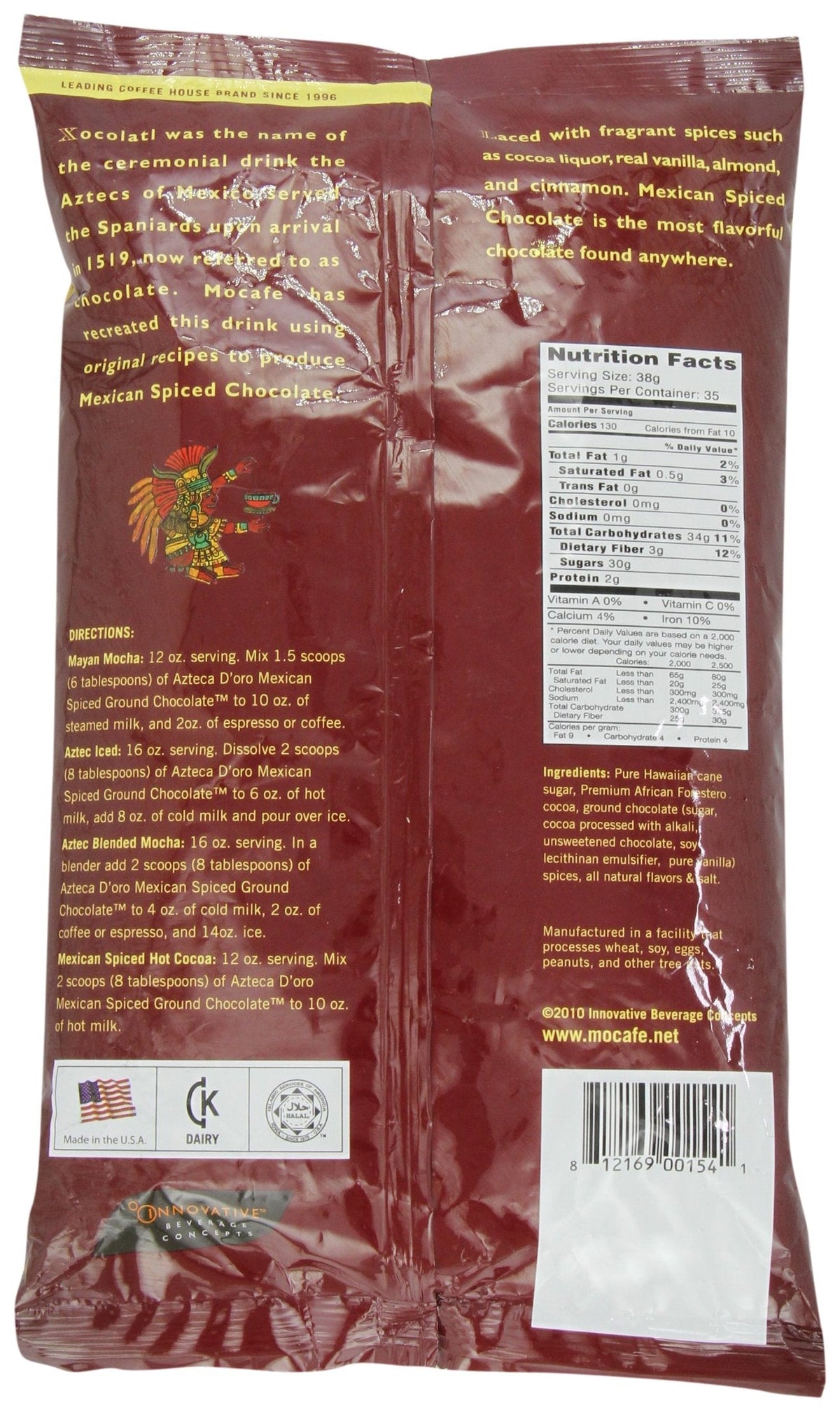 MOCAFÉ Azteca D’oro 1519 Mexican Spiced Ground Chocolate – 3 lb Bulk Bag