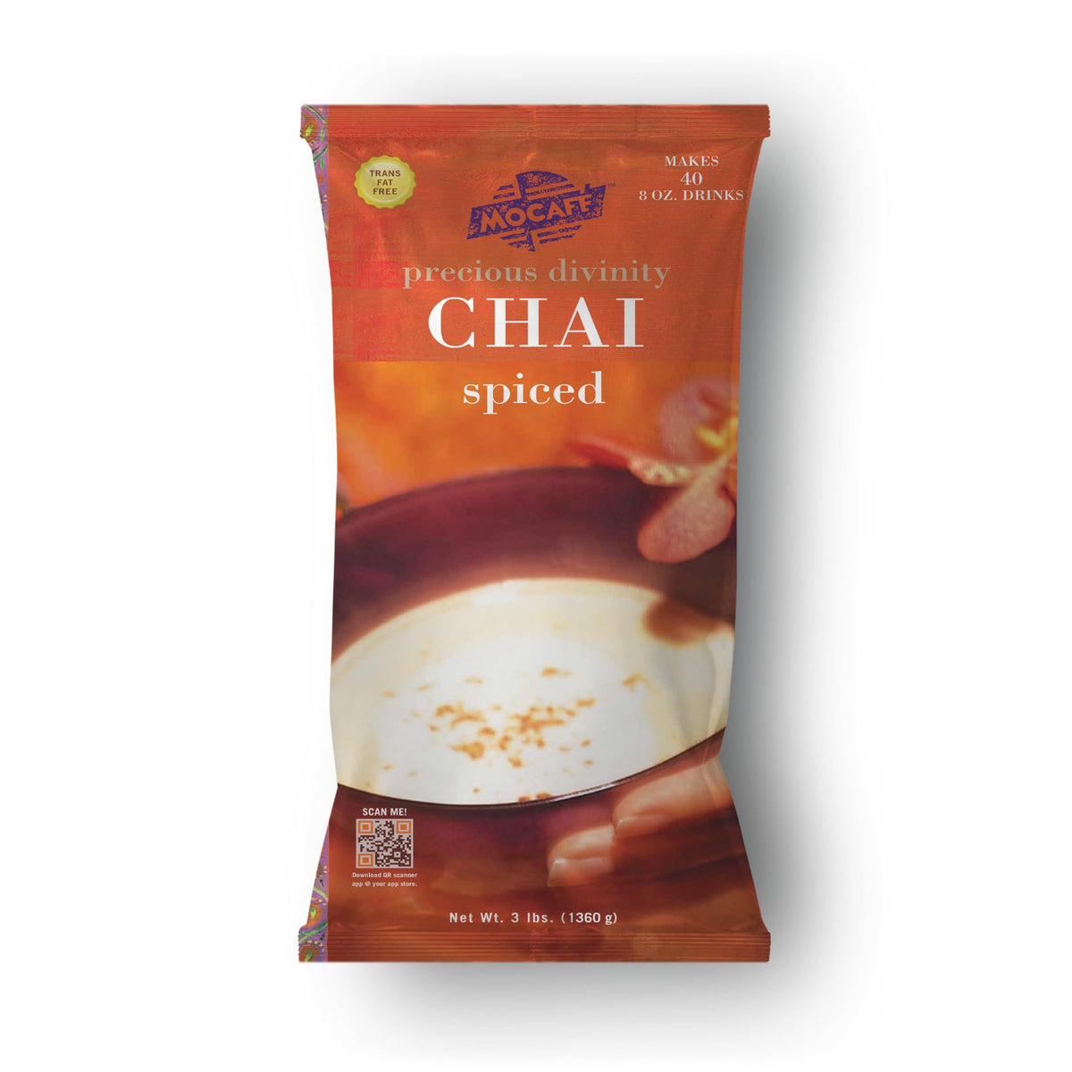 MOCAFÉ Spiced Chai Tea Latte Powder Mix – 3 lb Bulk Bag