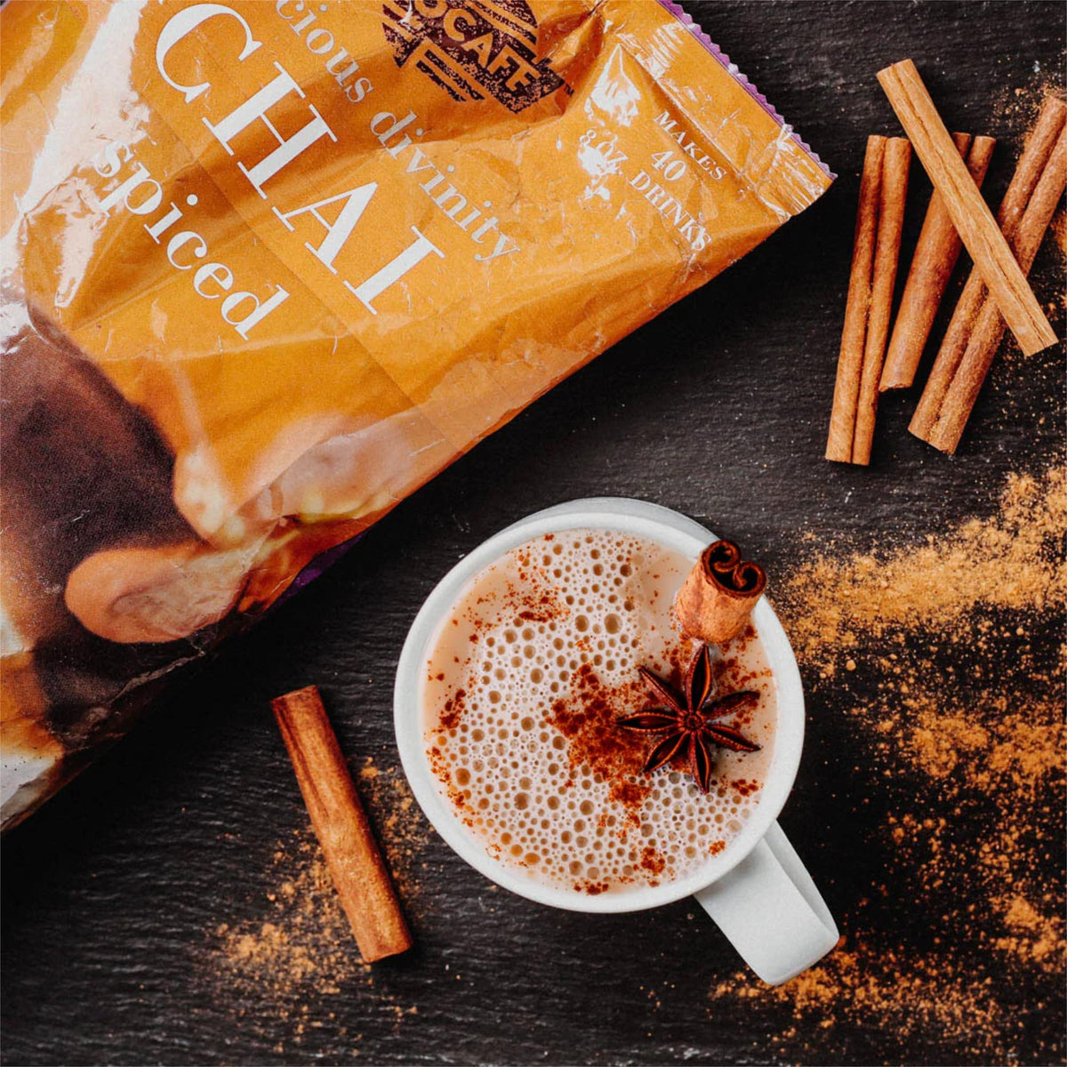 MOCAFÉ Spiced Chai Tea Latte Powder Mix – 3 lb Bulk Bag