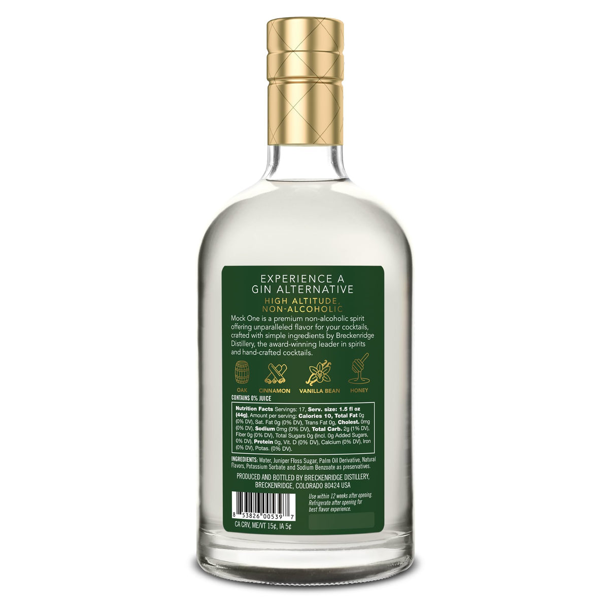 MOCK ONE Non-Alcoholic Gin — Zero-Proof Craft Spirit from Breckenridge Distillery | 750ml USA
