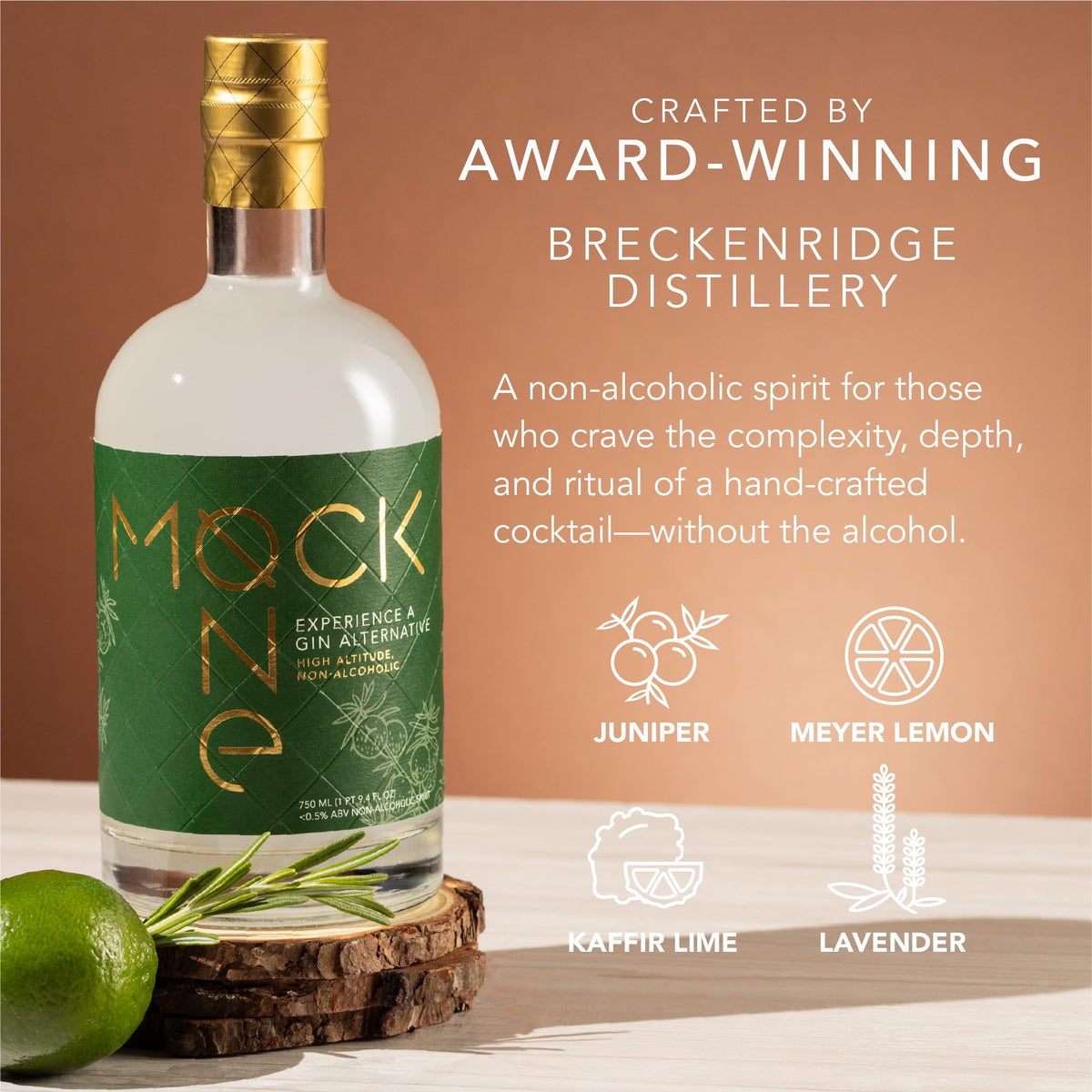MOCK ONE Non-Alcoholic Gin — Zero-Proof Craft Spirit from Breckenridge Distillery | 750ml USA